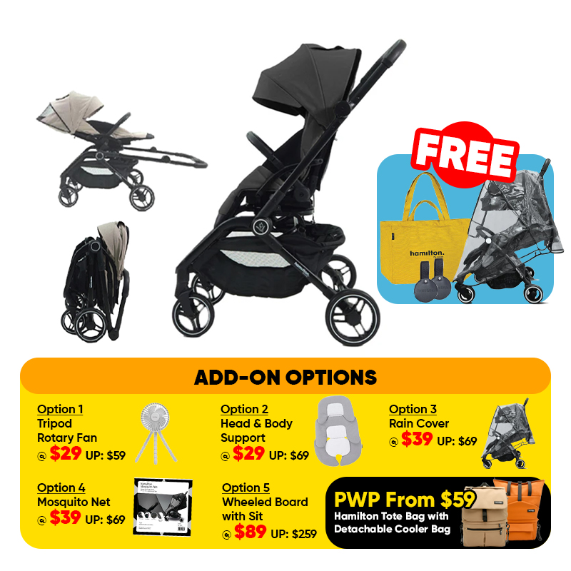 [NEW LAUNCHED] Hamilton T1 Turnable Stroller + FREE GIFT + Add On Options